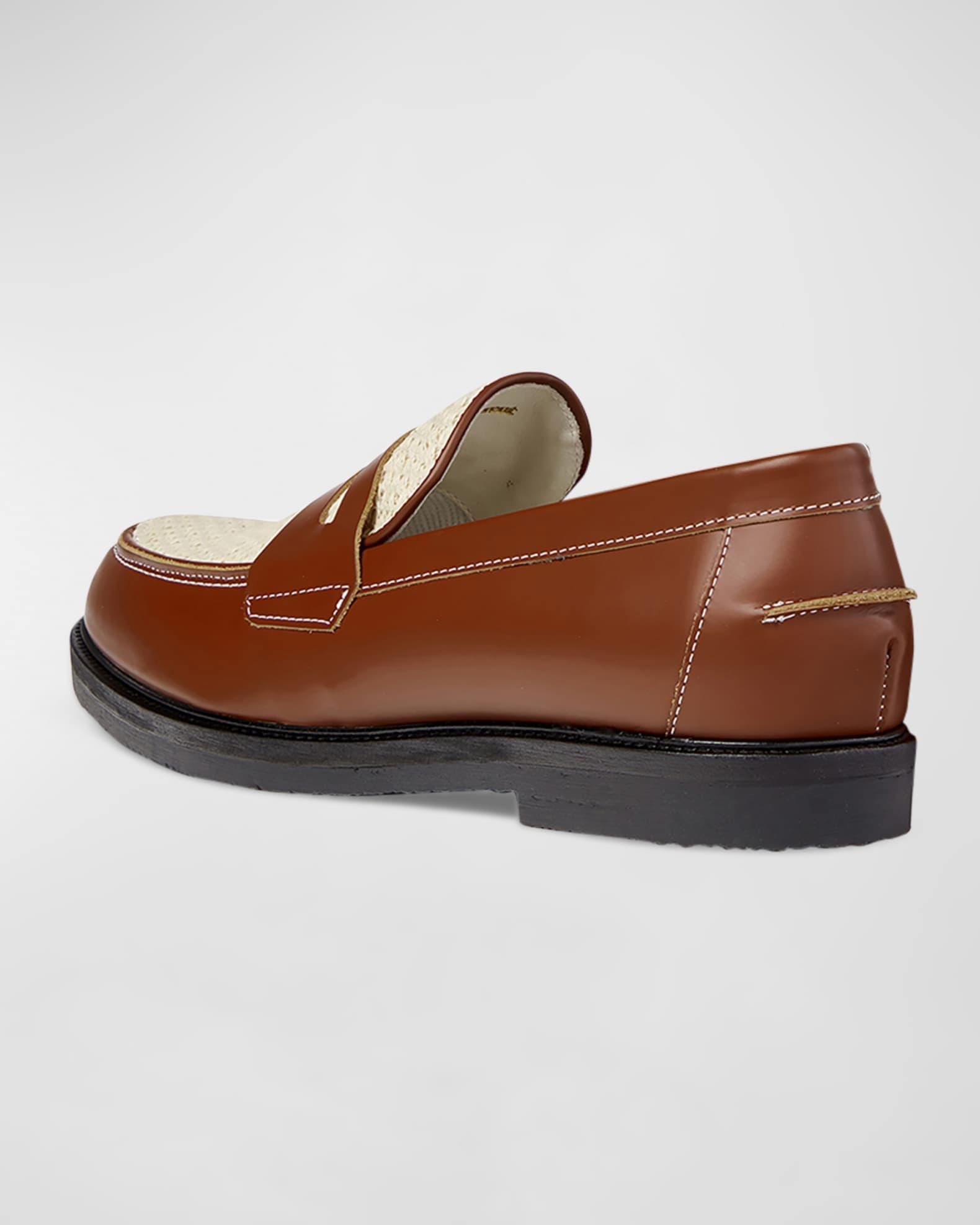 Men's Wilde Rattan and Leather Penny Loafers Product Image