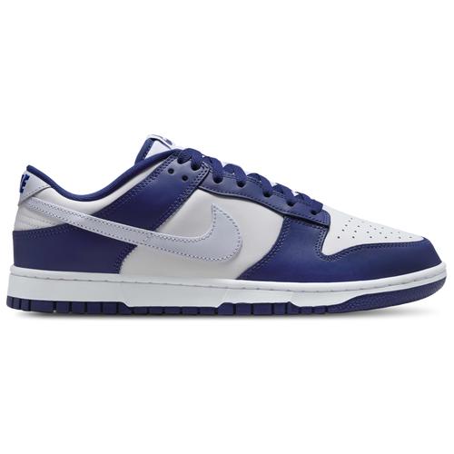 Nike Mens Nike Dunk Low Retro - Mens Shoes White/Football Grey/Deep Royal Blue Product Image