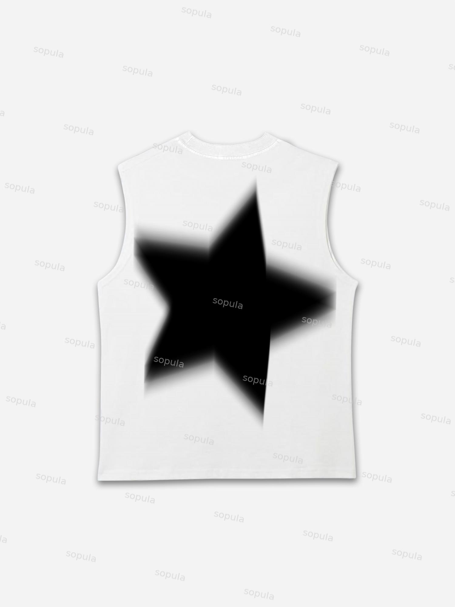 Men's Casual Virtual Shadow Graphic Sleeveless Shirts Tank Top Product Image