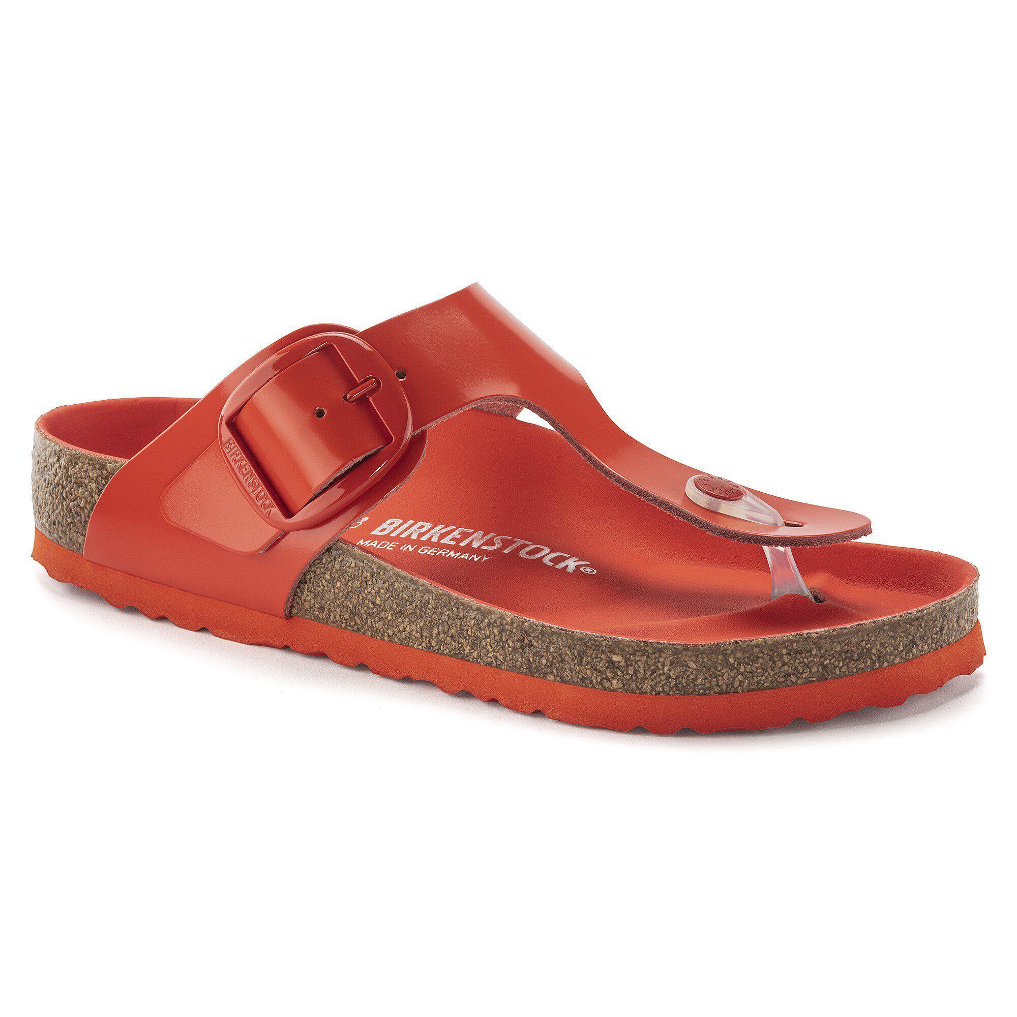 Gizeh Big Buckle Natural Leather Patent High Shine Tomato Product Image