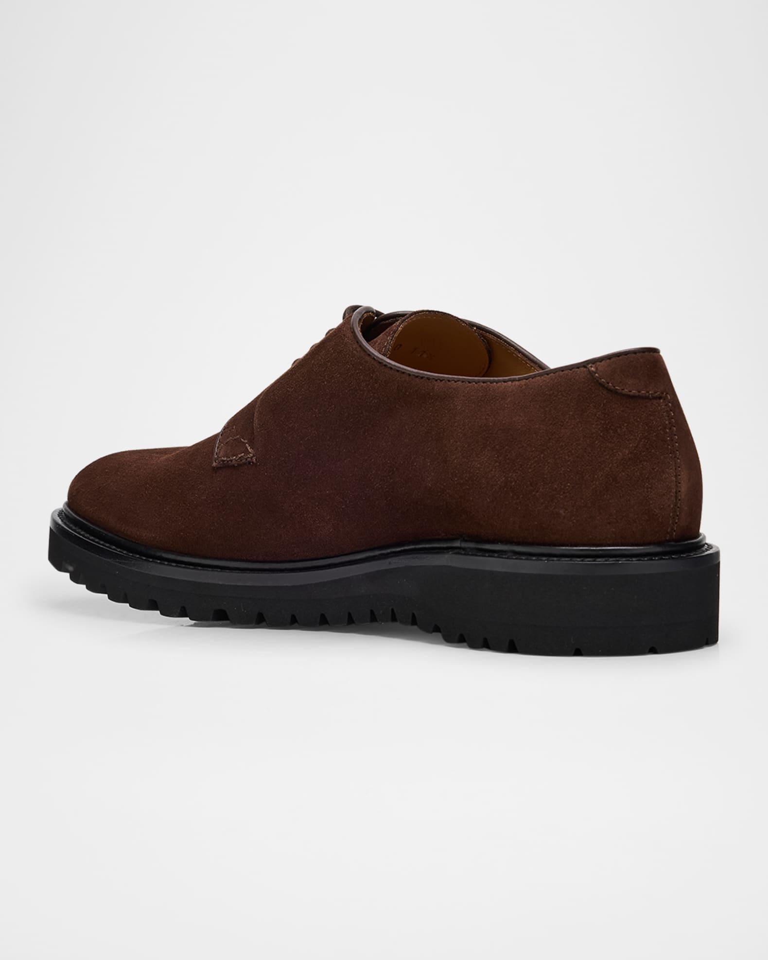 Men's Suede Rubber-Sole Derby Shoes Product Image
