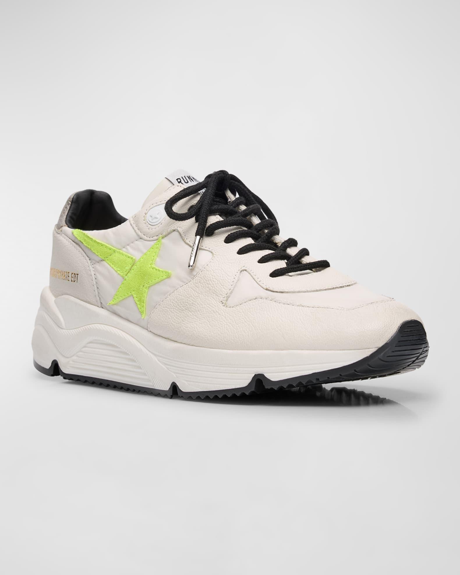 Men's Running Sole Textile and Leather Fashion Sneakers Product Image