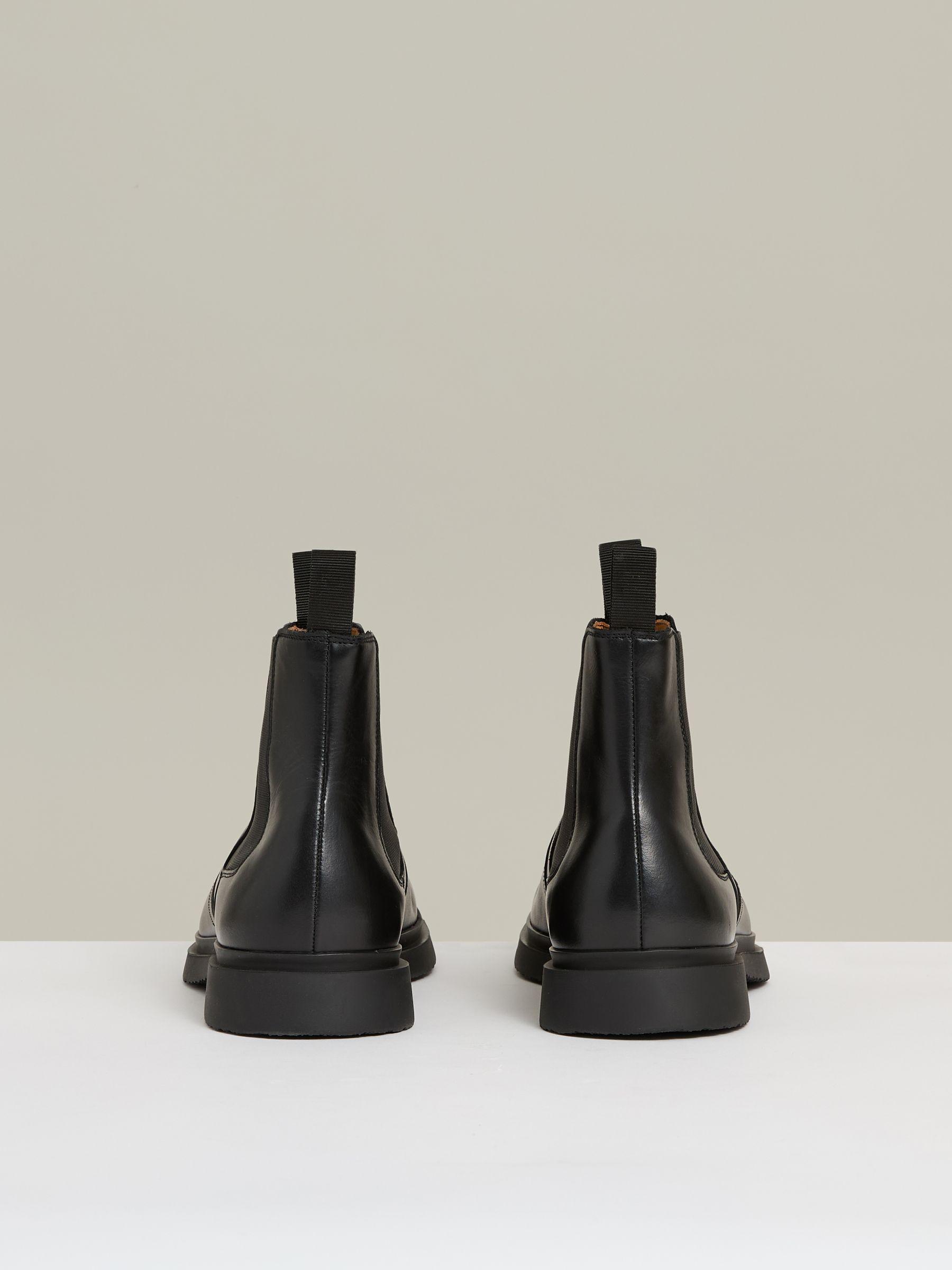 Leather Rubber Sole Chelsea Boots in Black Product Image