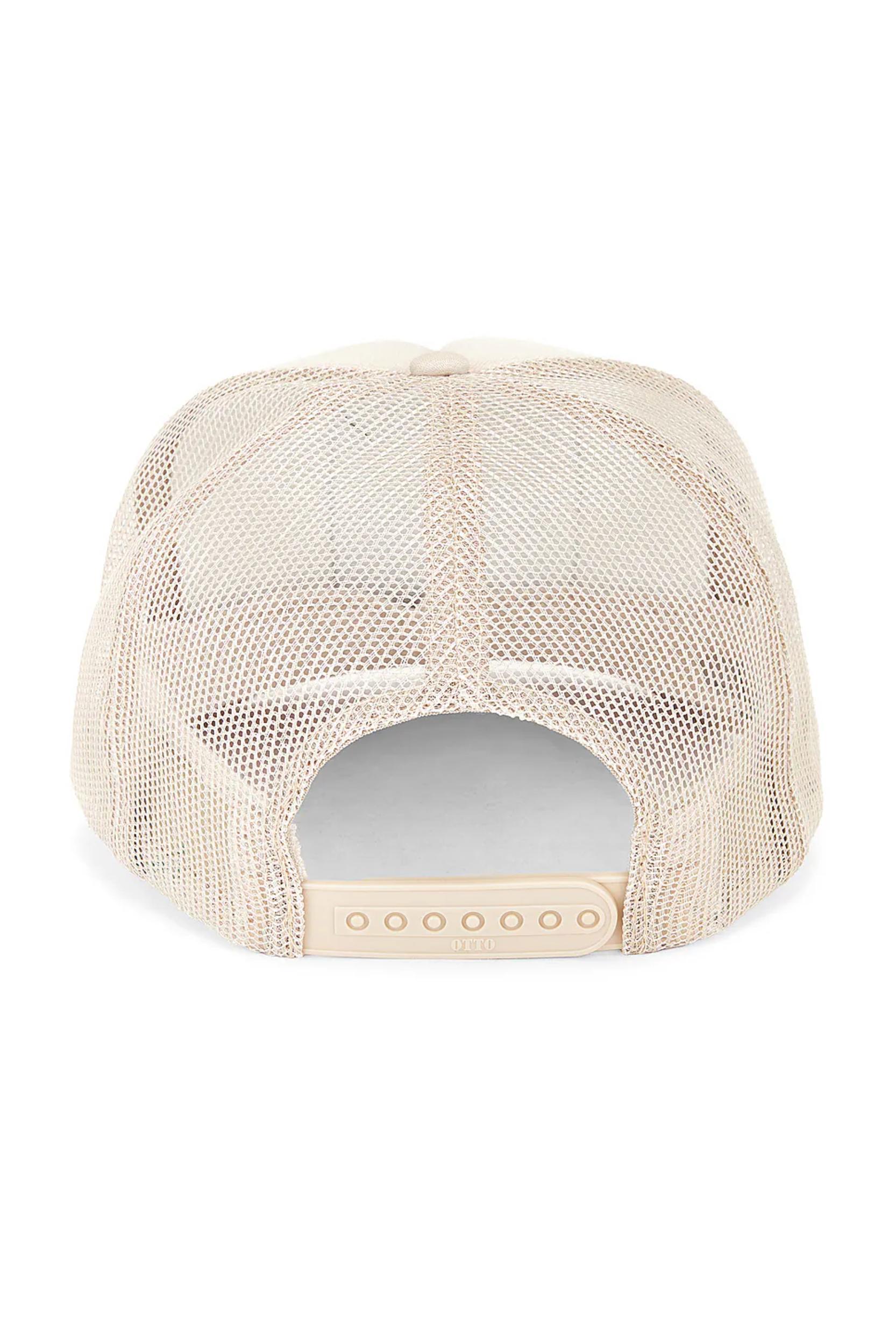 Friday Feelin' Made for the Mountains Trucker Hat in Tan Product Image