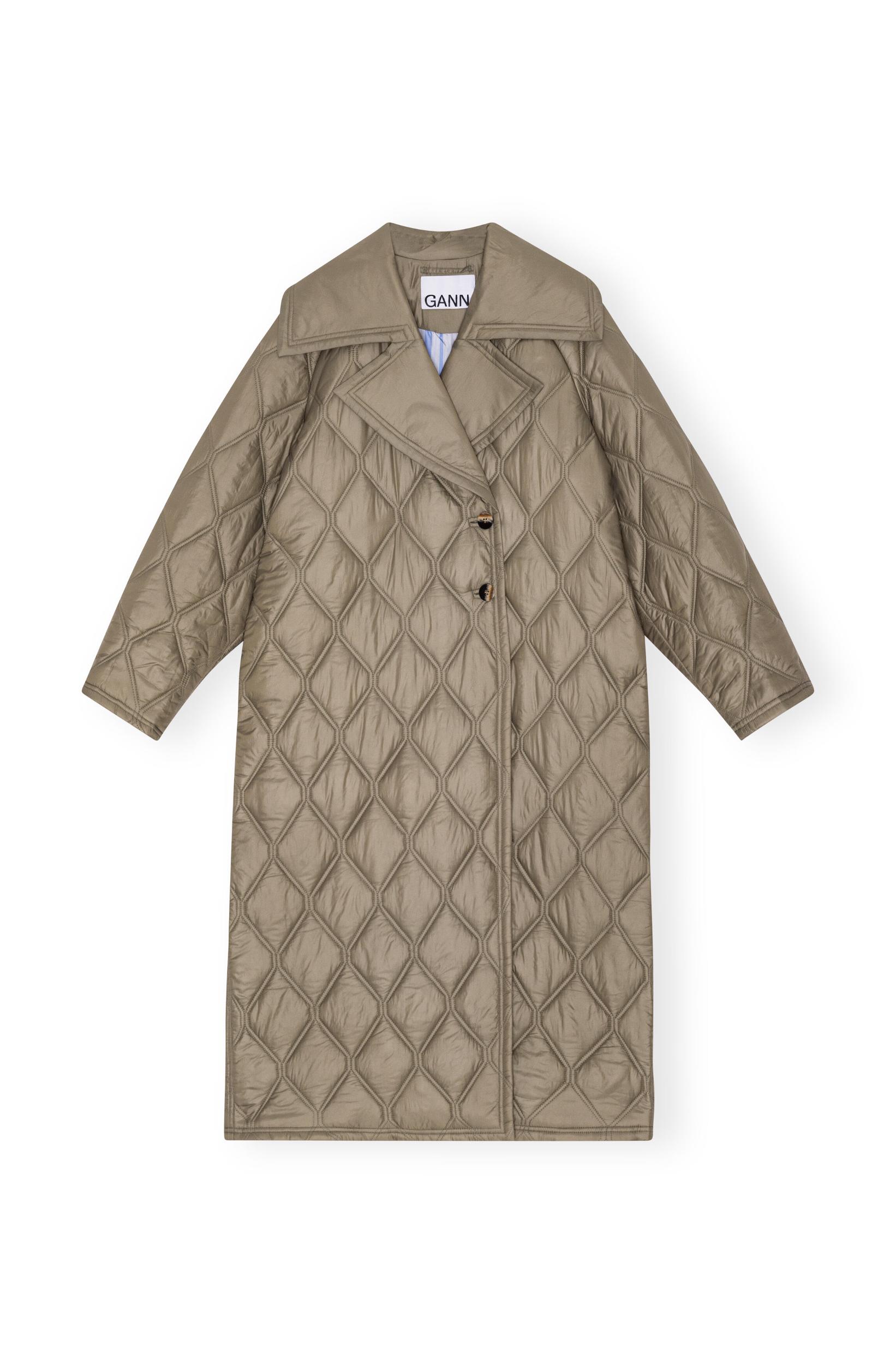 Brown Shiny Quilt Coat Product Image