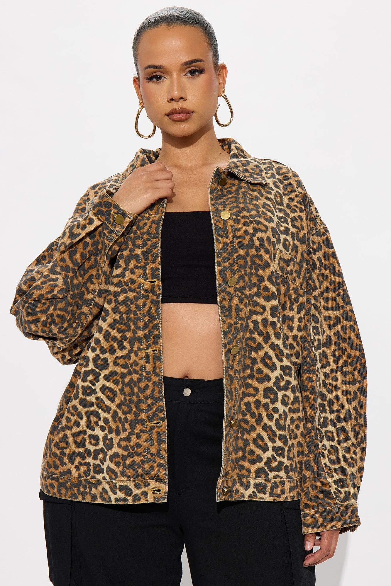 Cameron Oversized Leopard Jacket - Brown/combo Female Product Image