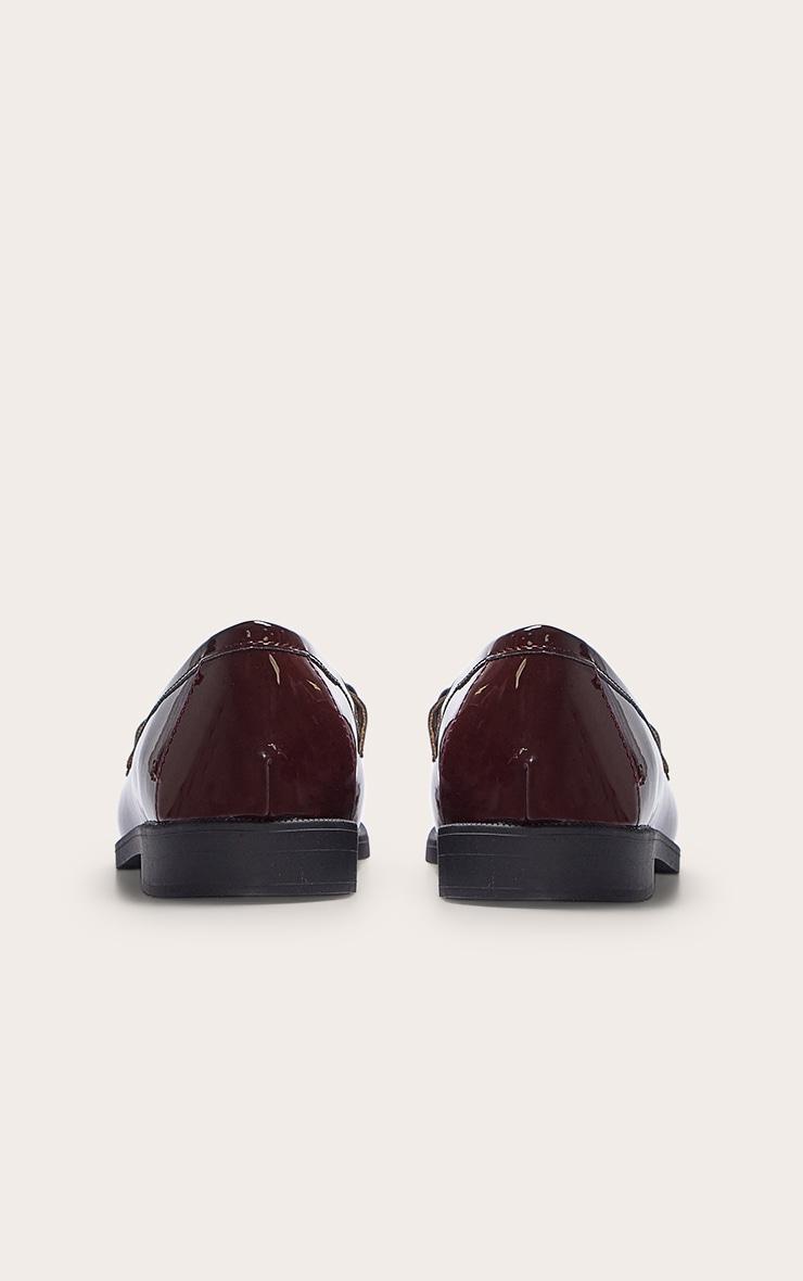 Burgundy Patent Loafer With Gold Buckle Detail Product Image
