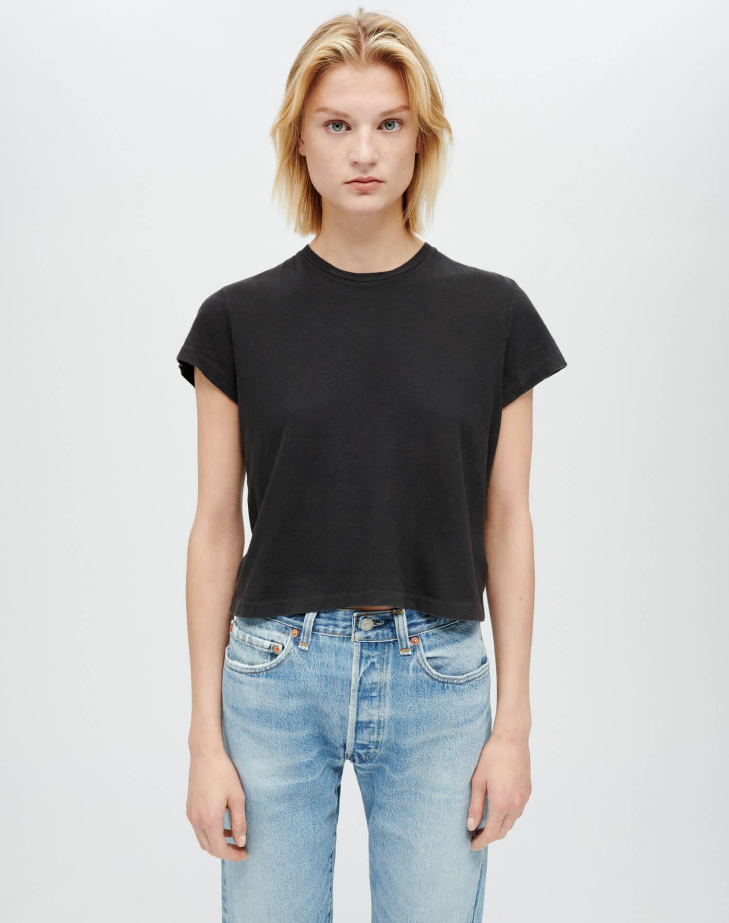 Hanes 1950s Boxy Tee - Washed Black Female Product Image