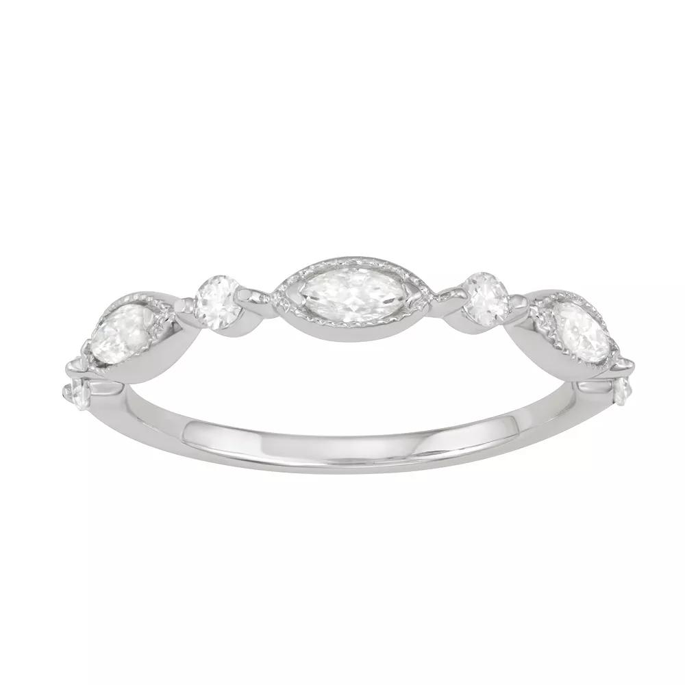 Charles & Colvard 14k White Gold 1/3 Carat T.W. Lab-Created Moissanite Marquise Ring, Women's,  Product Image