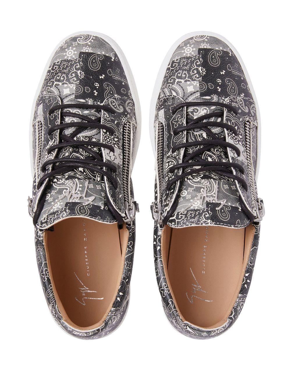 paisley-print leather sneakers Product Image