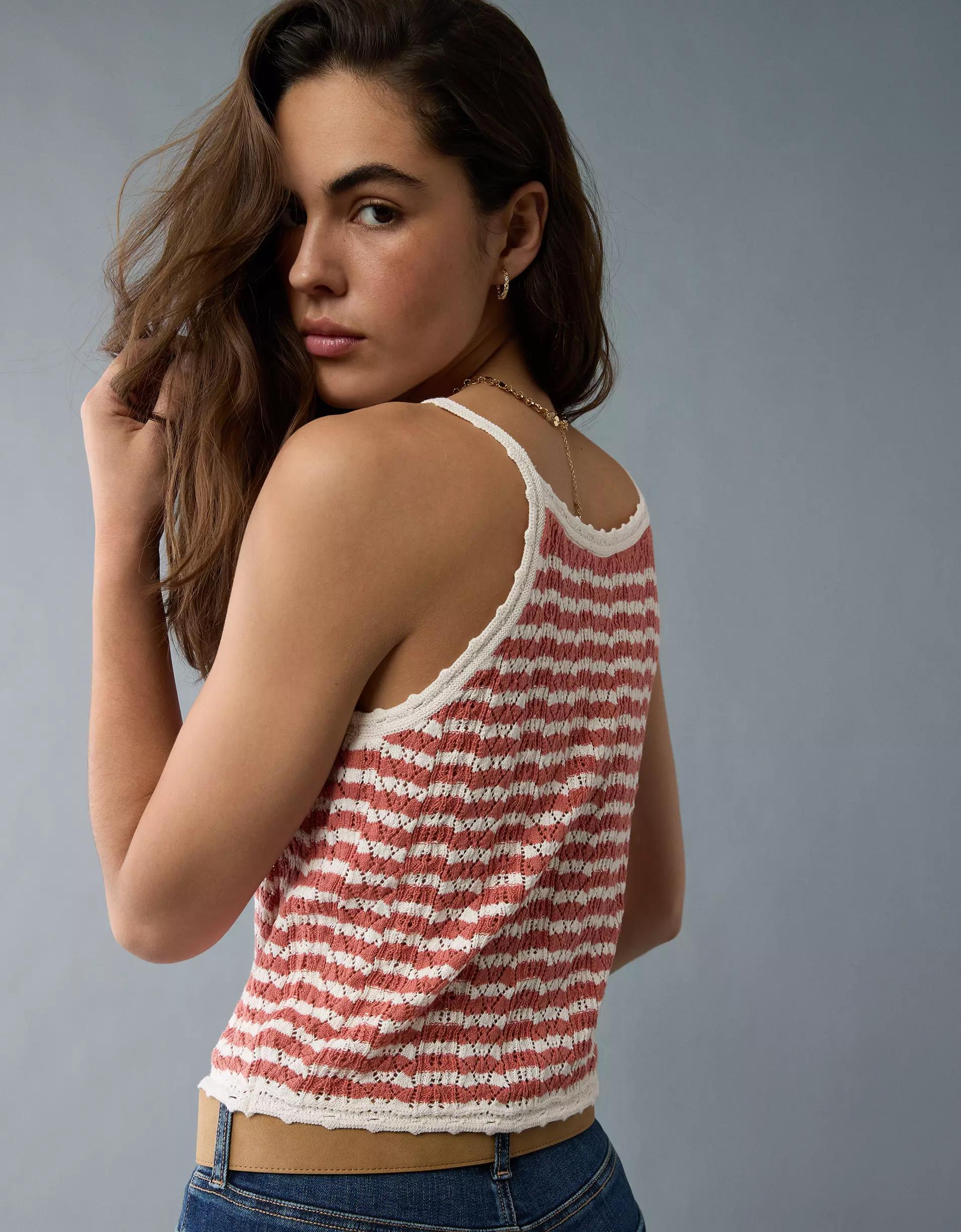 AE High Neck Crochet Tank Top Product Image