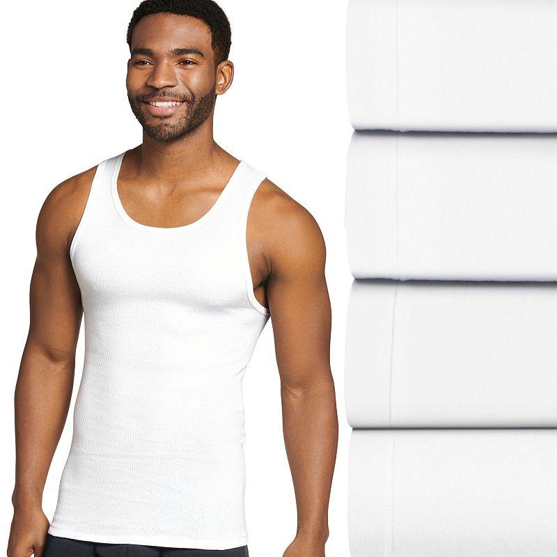 Men's Jockey® 4-Pack Fitted Cotton A-Shirt Tank Undershirt,  Product Image