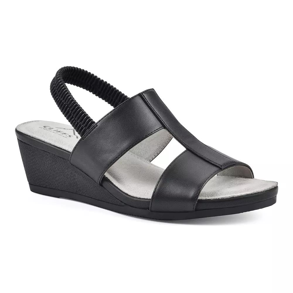 Cliffs by White Mountain Candea Women's Slingback Wedge Sandals, Size: 8, Black Burnished Product Image
