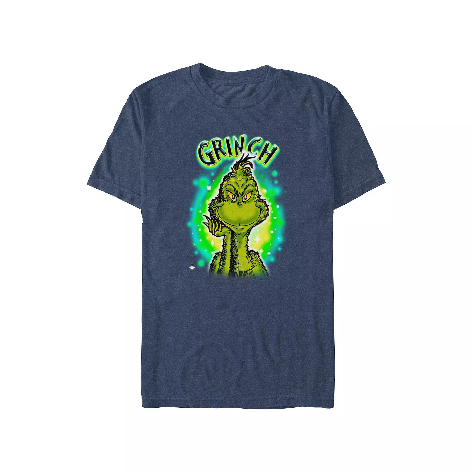 Big & Tall Dr. Seuss Grinch Airbrush Background Graphic Tee, Men's,  Product Image