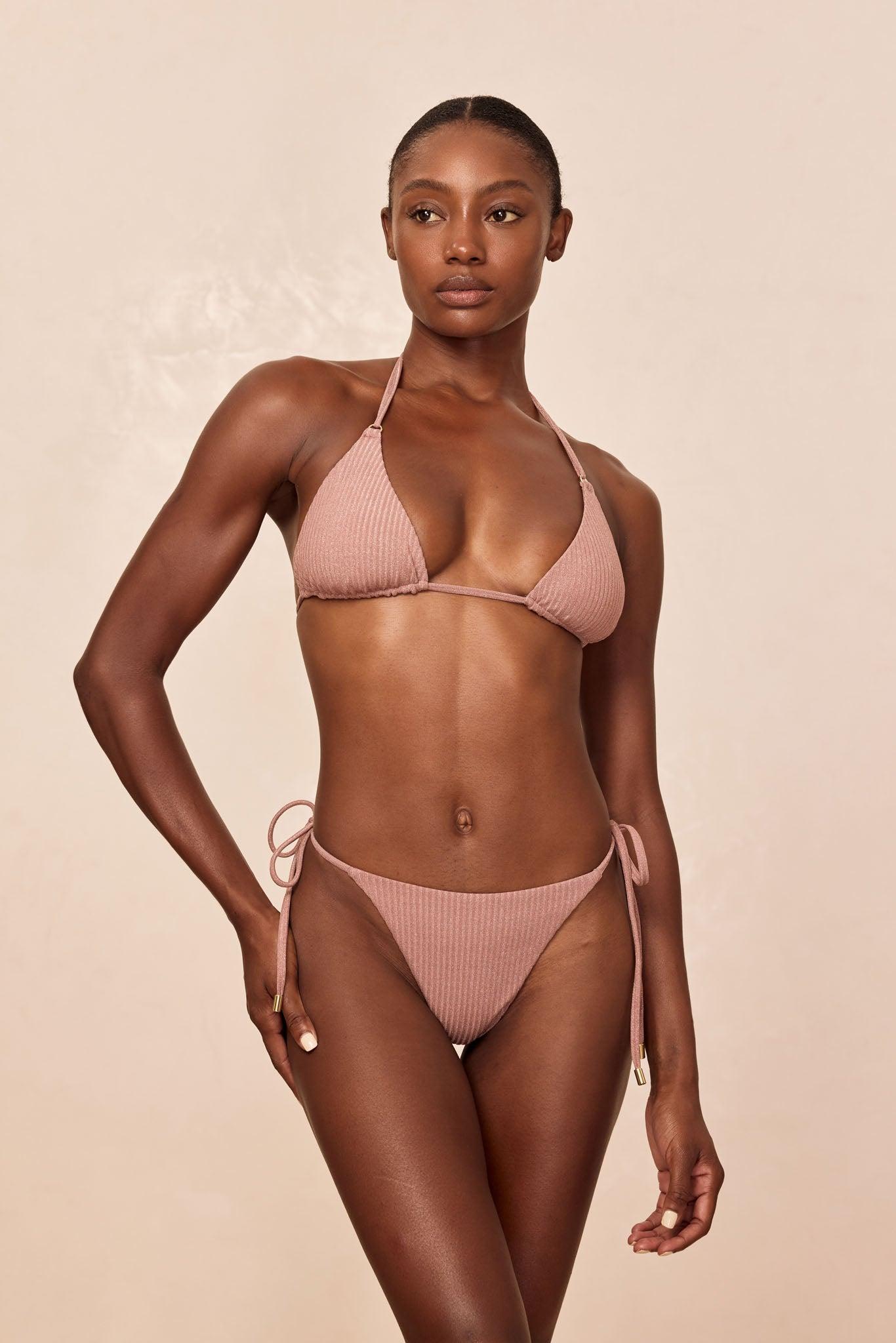 Hanalei Top - Mauve Lurex Rib Product Image
