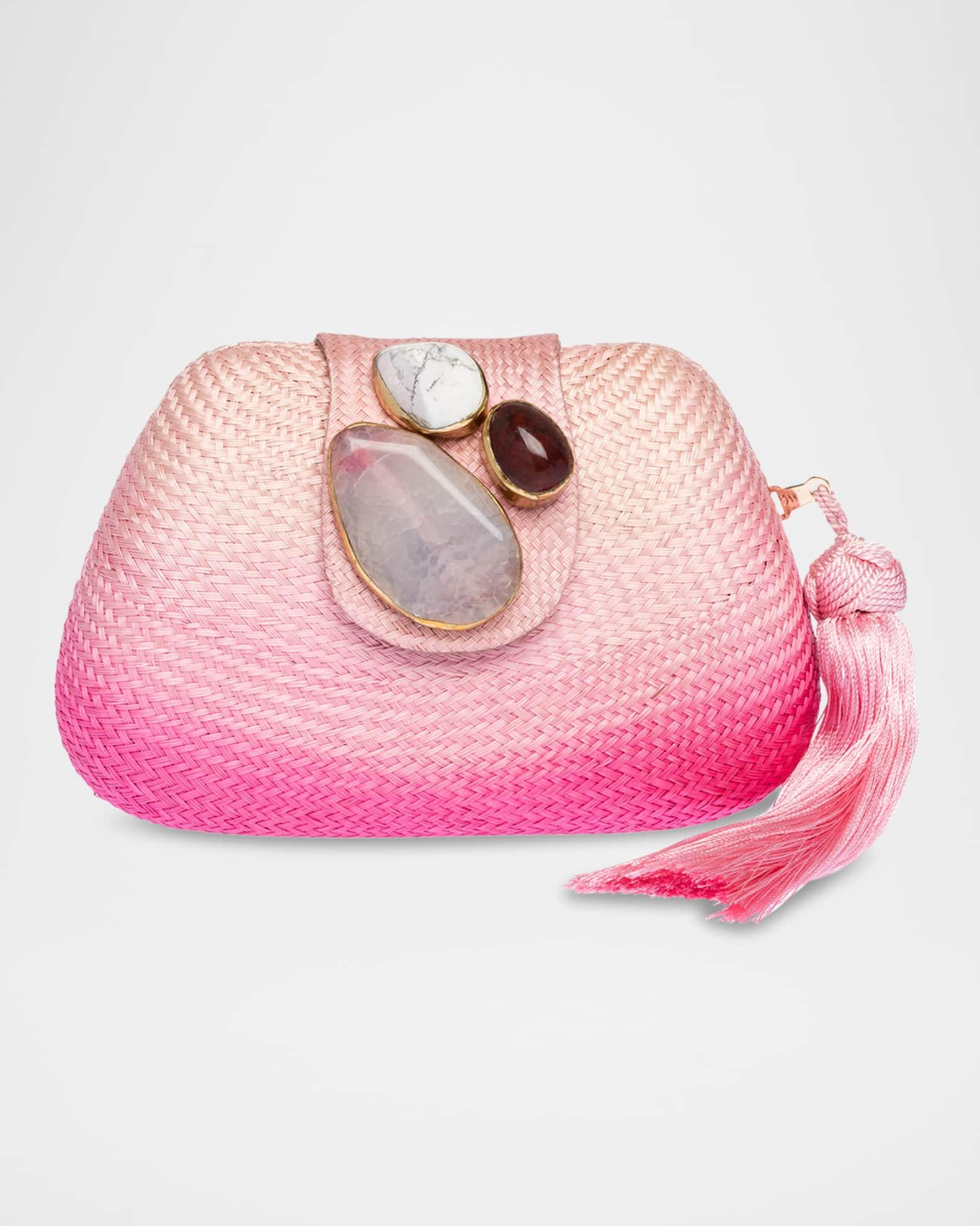 Tamu Stone Tassel Woven Clutch Bag Product Image