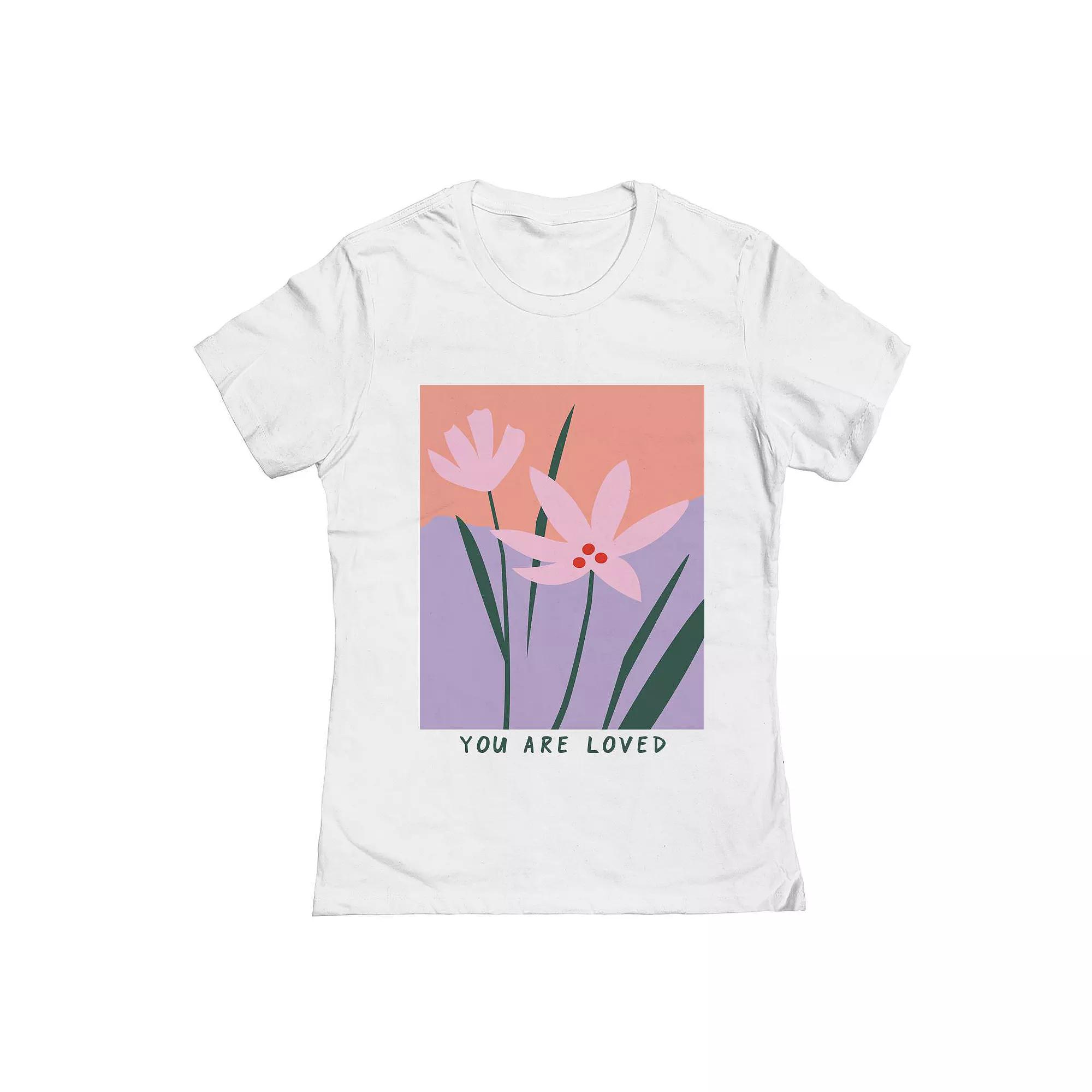 Junior's Grayson Threads The Label You Are Loved Valentine's Day Graphic Tee, Women's,  Product Image