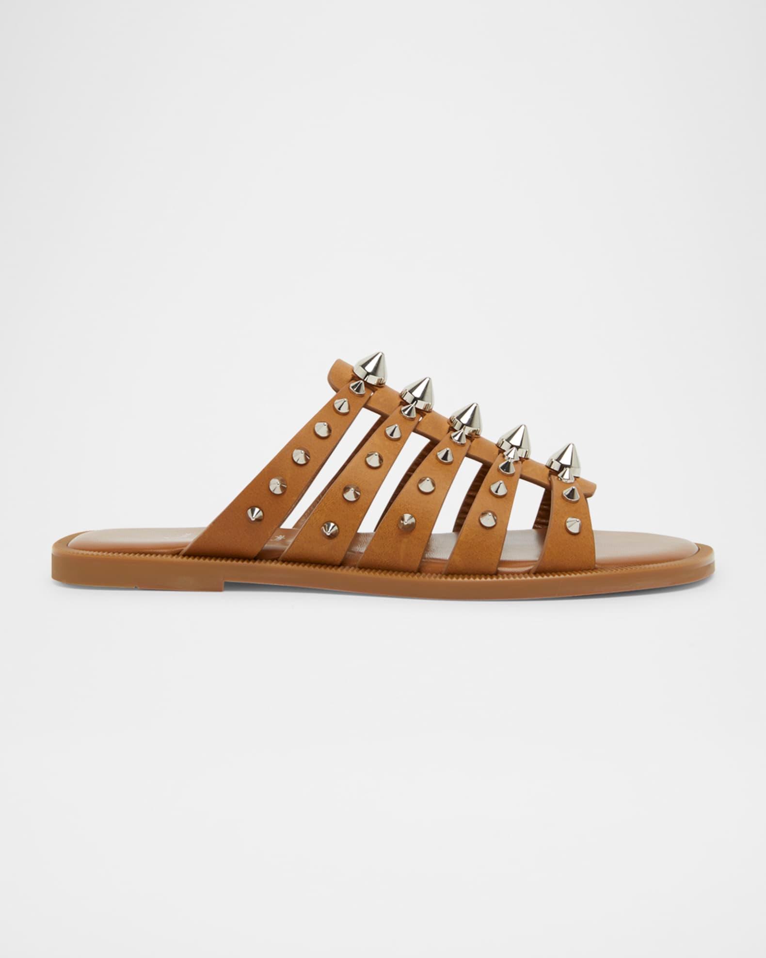 Charja Spike Leather Red Sole Slide Sandals Product Image