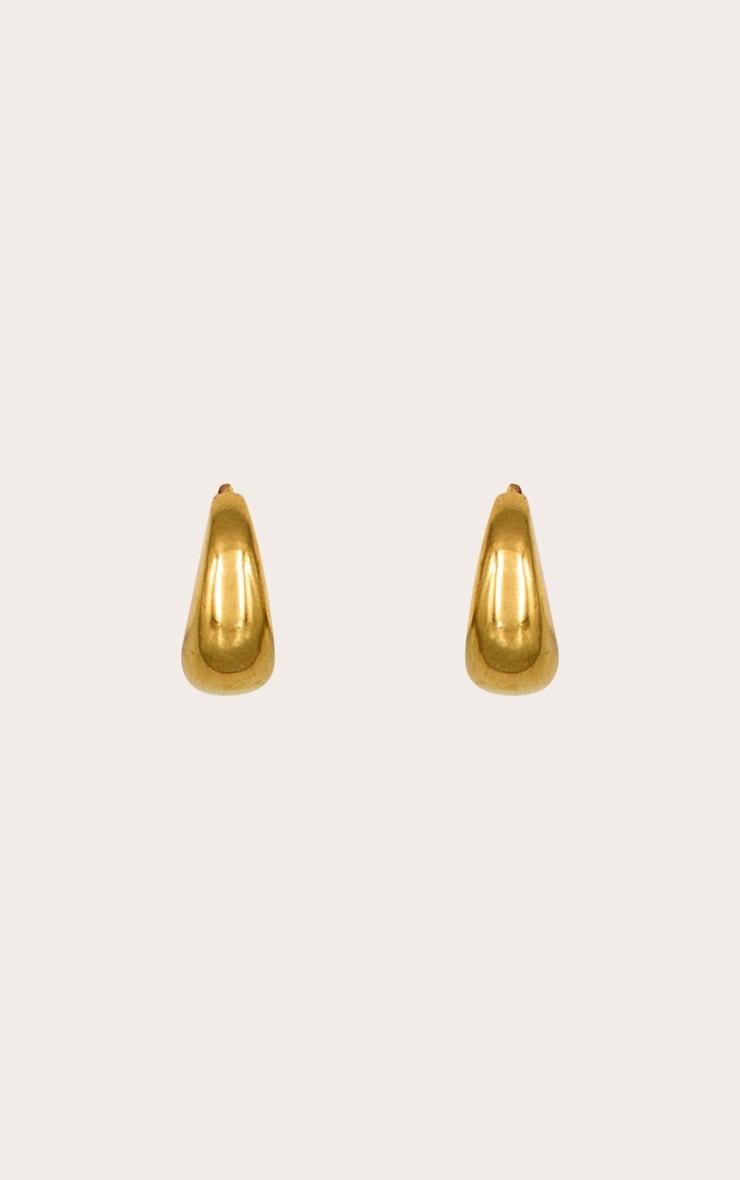 Gold Water Resistant Chunky Mini Hoop Earrings Product Image