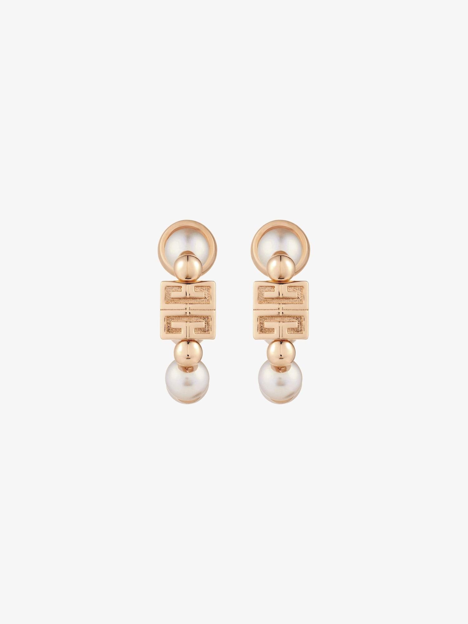 4G earrings in metal with pearls Product Image