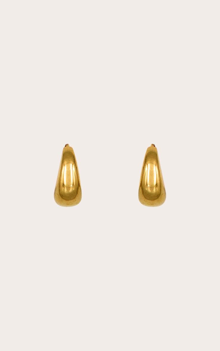 Gold Water Resistant Chunky Mini Hoop Earrings Product Image