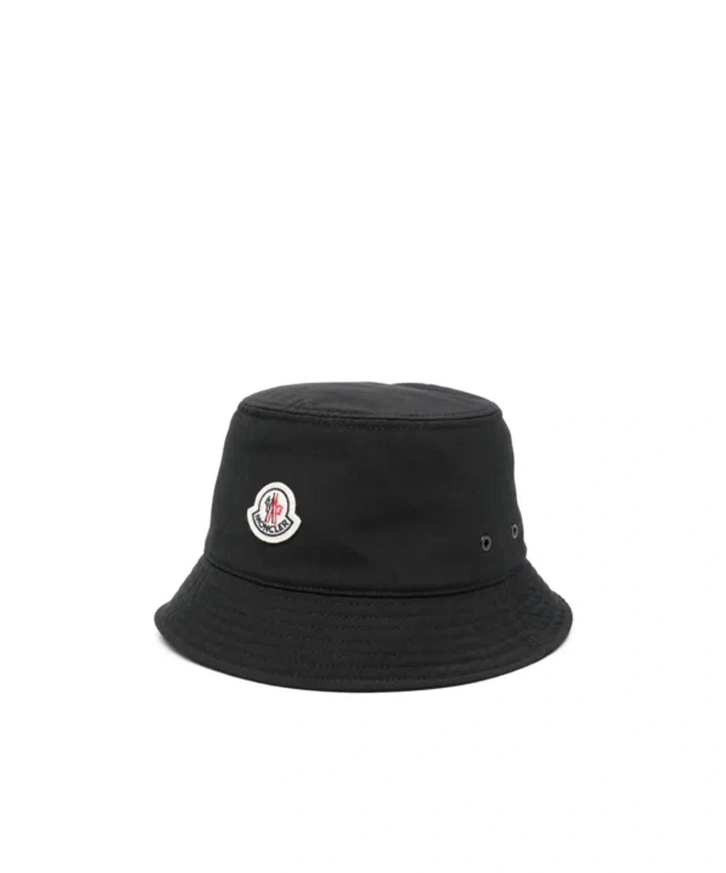 MONCLER Cotton Blend Bucket Hat Accessories In Black Product Image