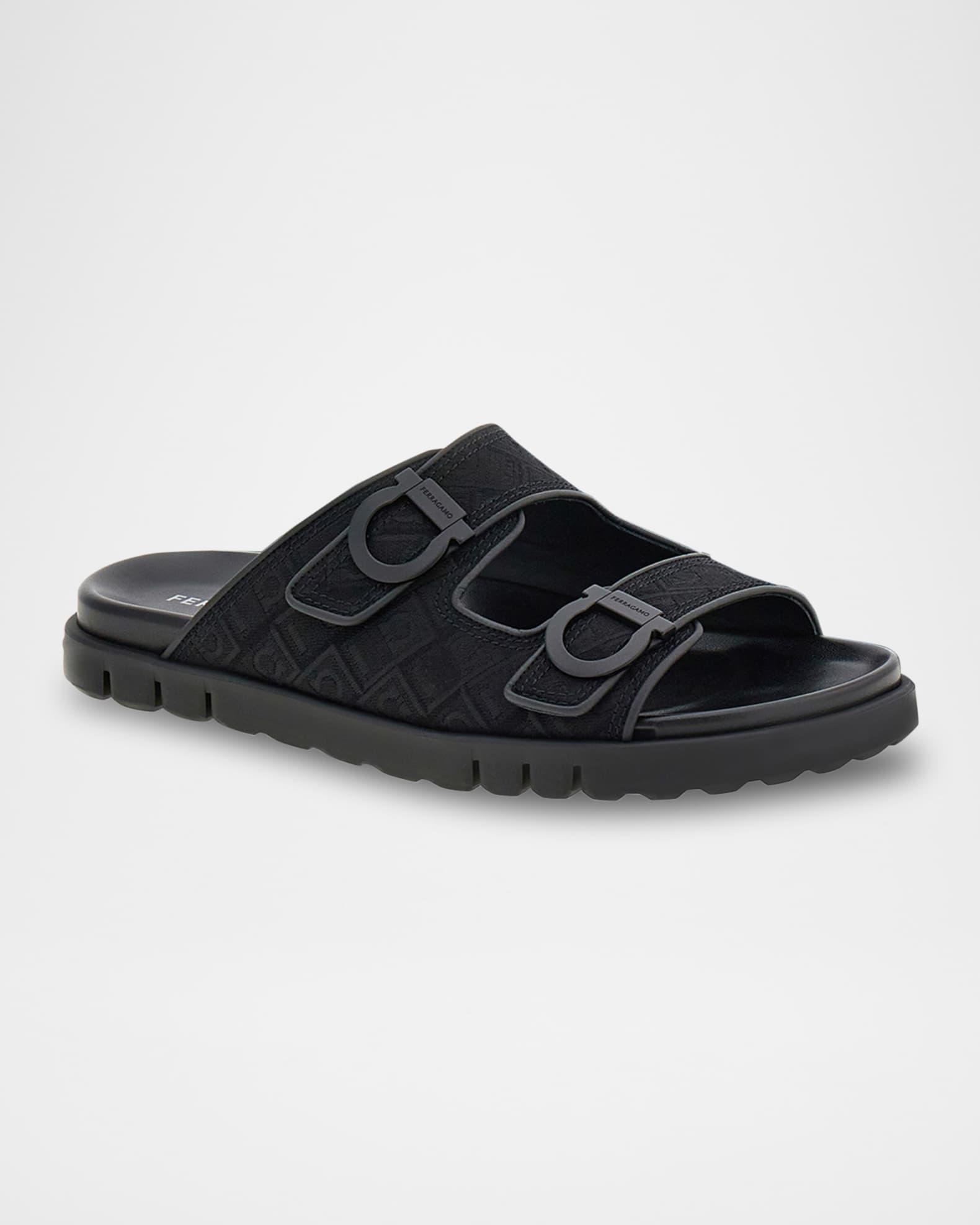 Men's Dual-Buckle Gancio Slide Sandals Product Image