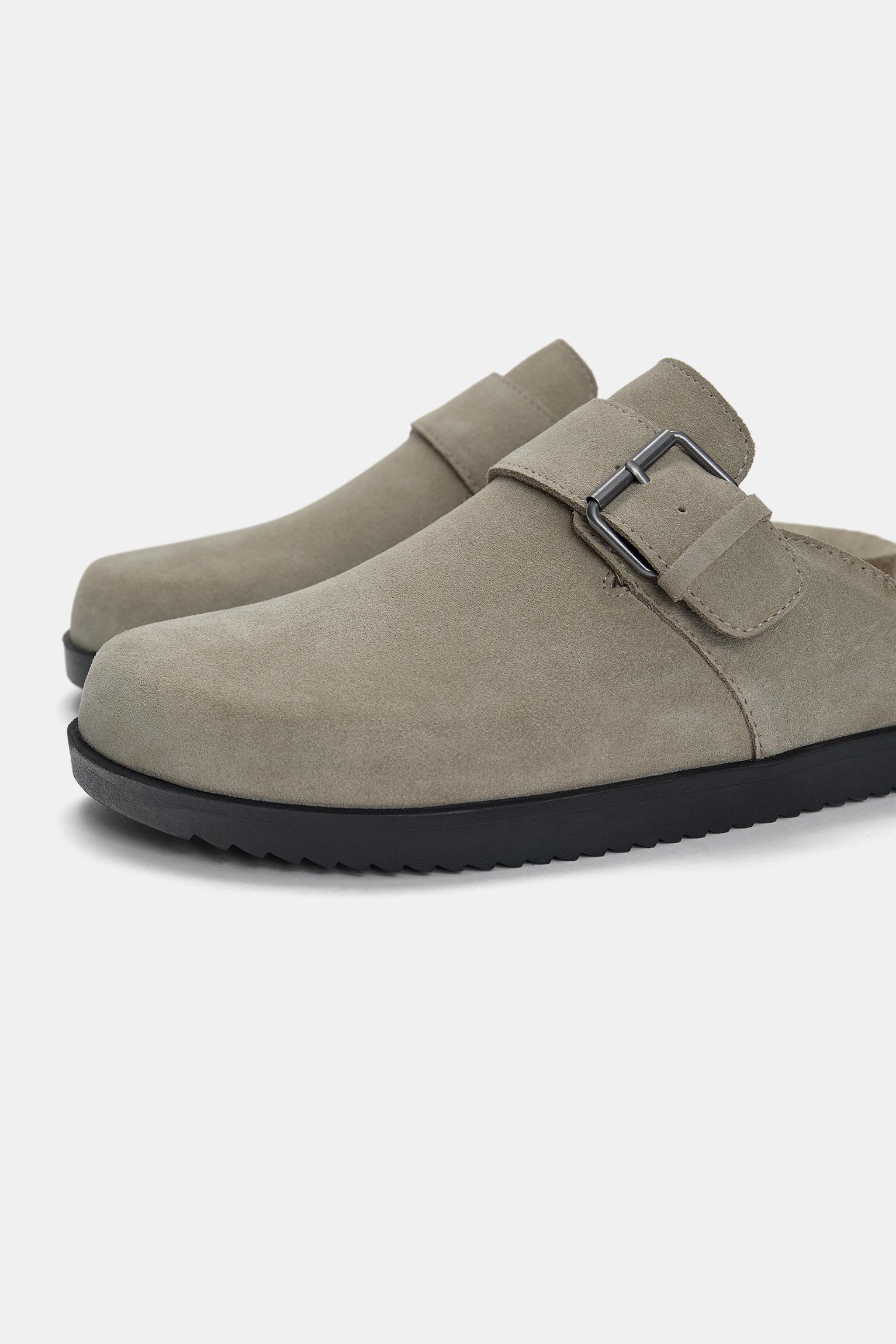 Leather clogs with buckle Product Image