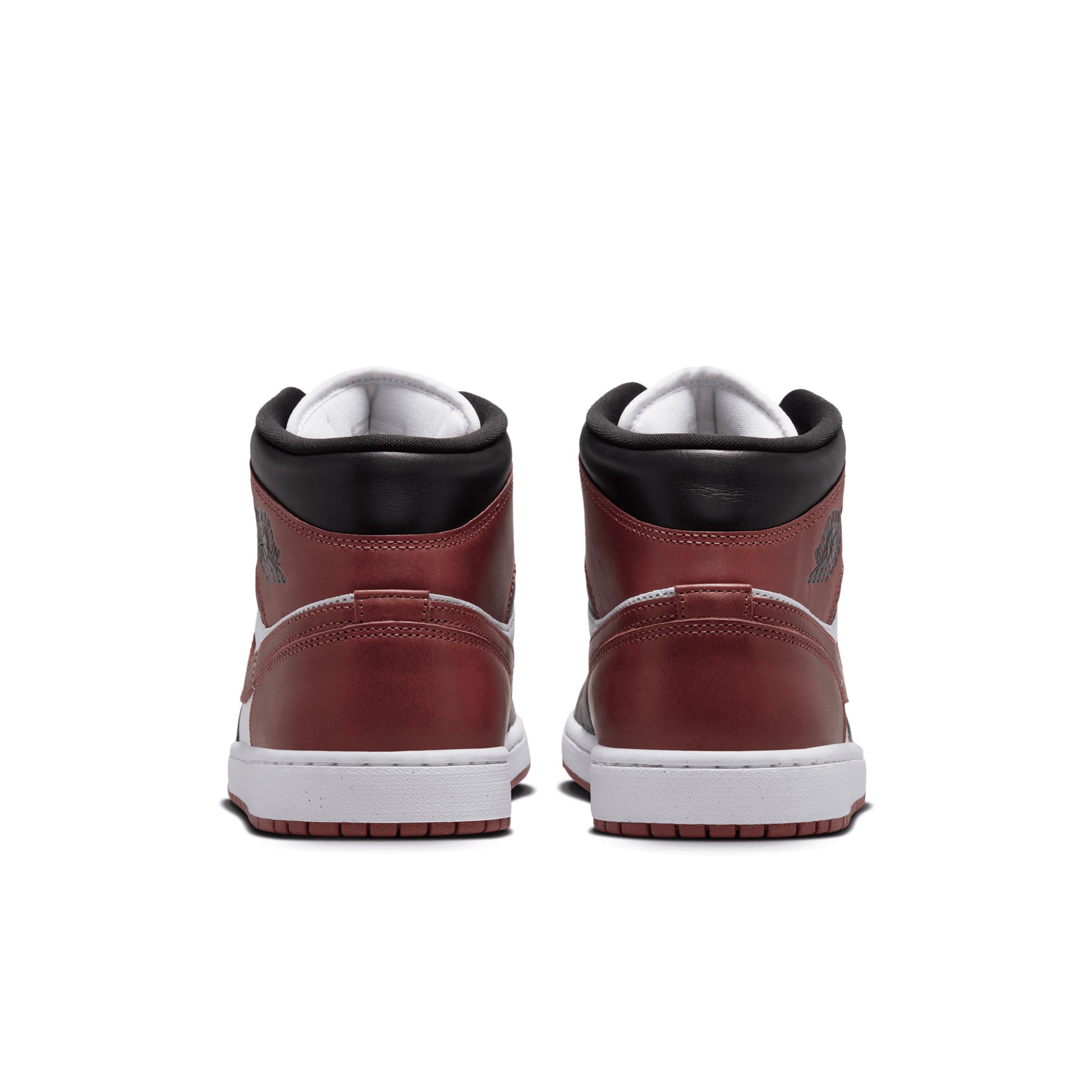 Jordan Mens Jordan Air Jordan 1 Mid SE - Mens Shoes White/Black/Dark Pony Product Image