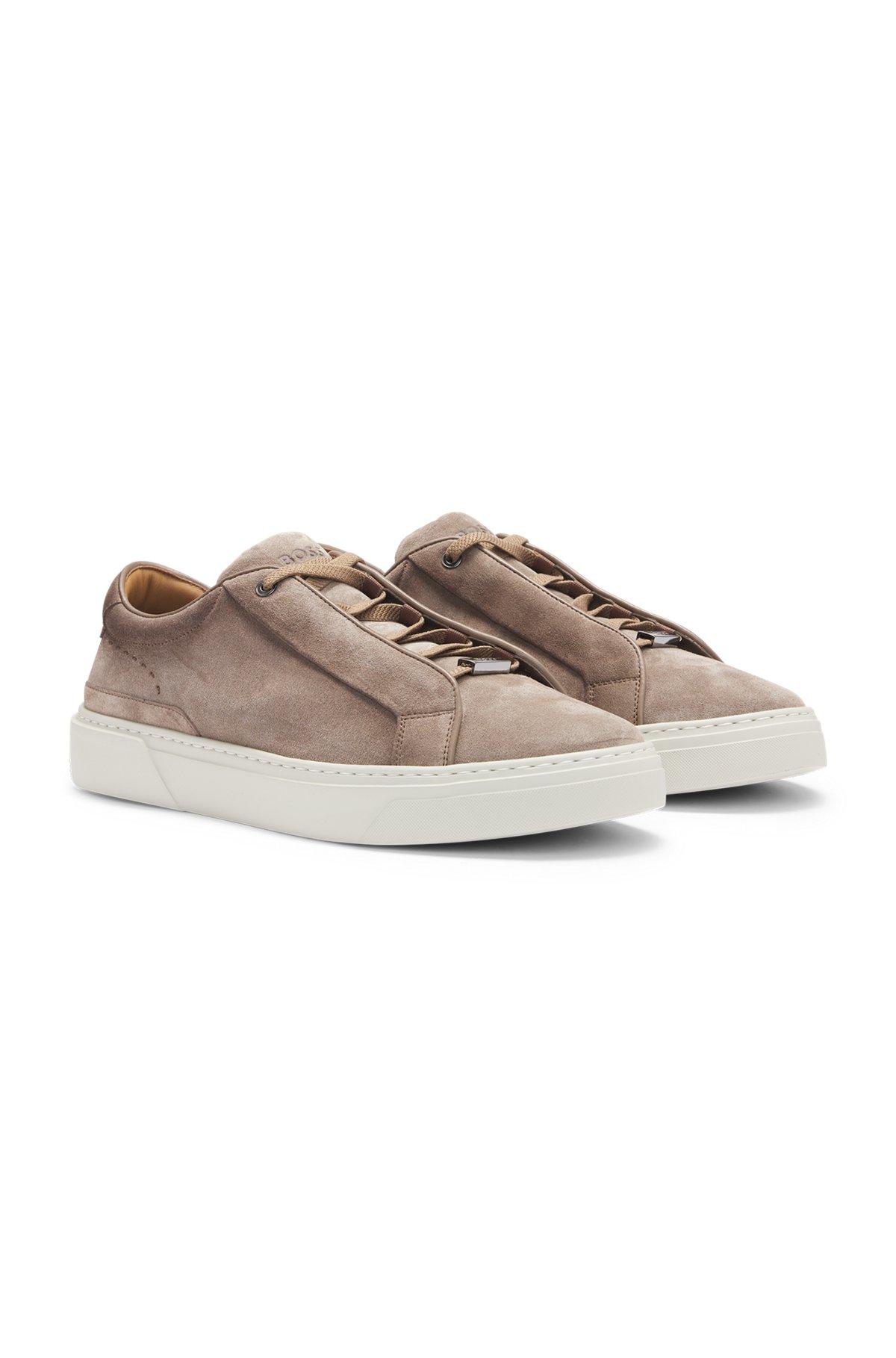 BOSS - Gary low-top trainers in suede - Khaki Product Image