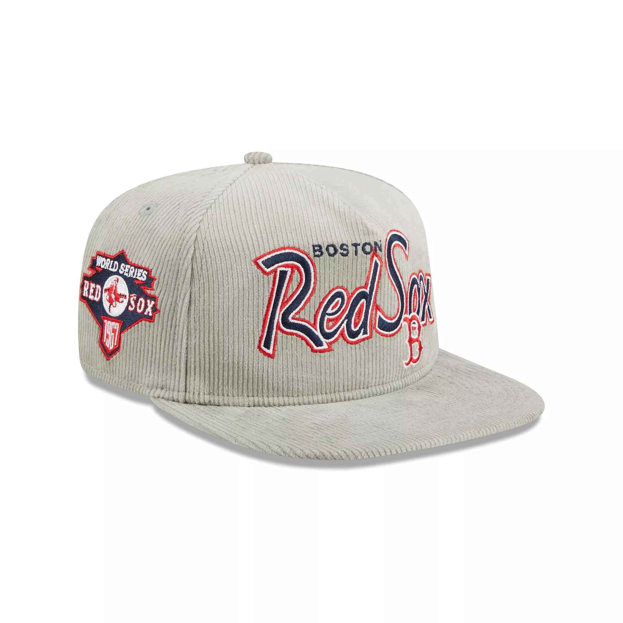 Men's New Era Gray Boston Red Sox Corduroy Golfer Adjustable Hat, Grey Product Image