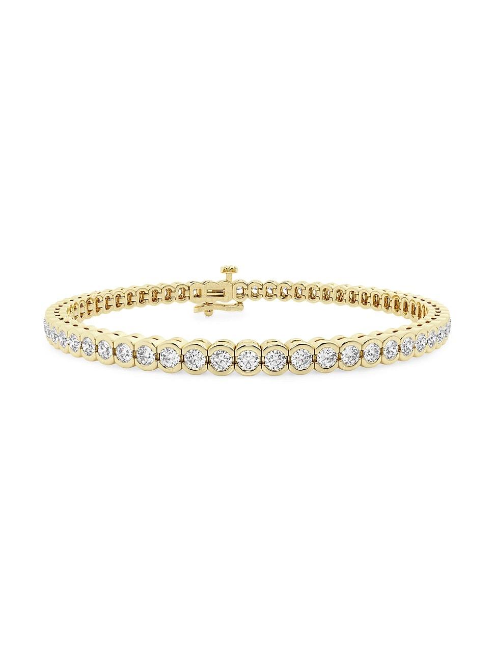 Womens 14K Yellow Gold & Round Lab-Grown Diamond Bezel Tennis Bracelet/1.00-10.00 TCW Product Image