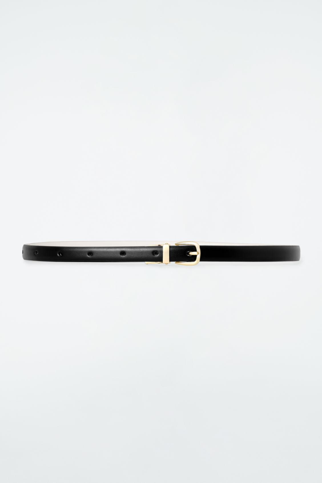 REVERSIBLE SLIM LEATHER BELT Product Image