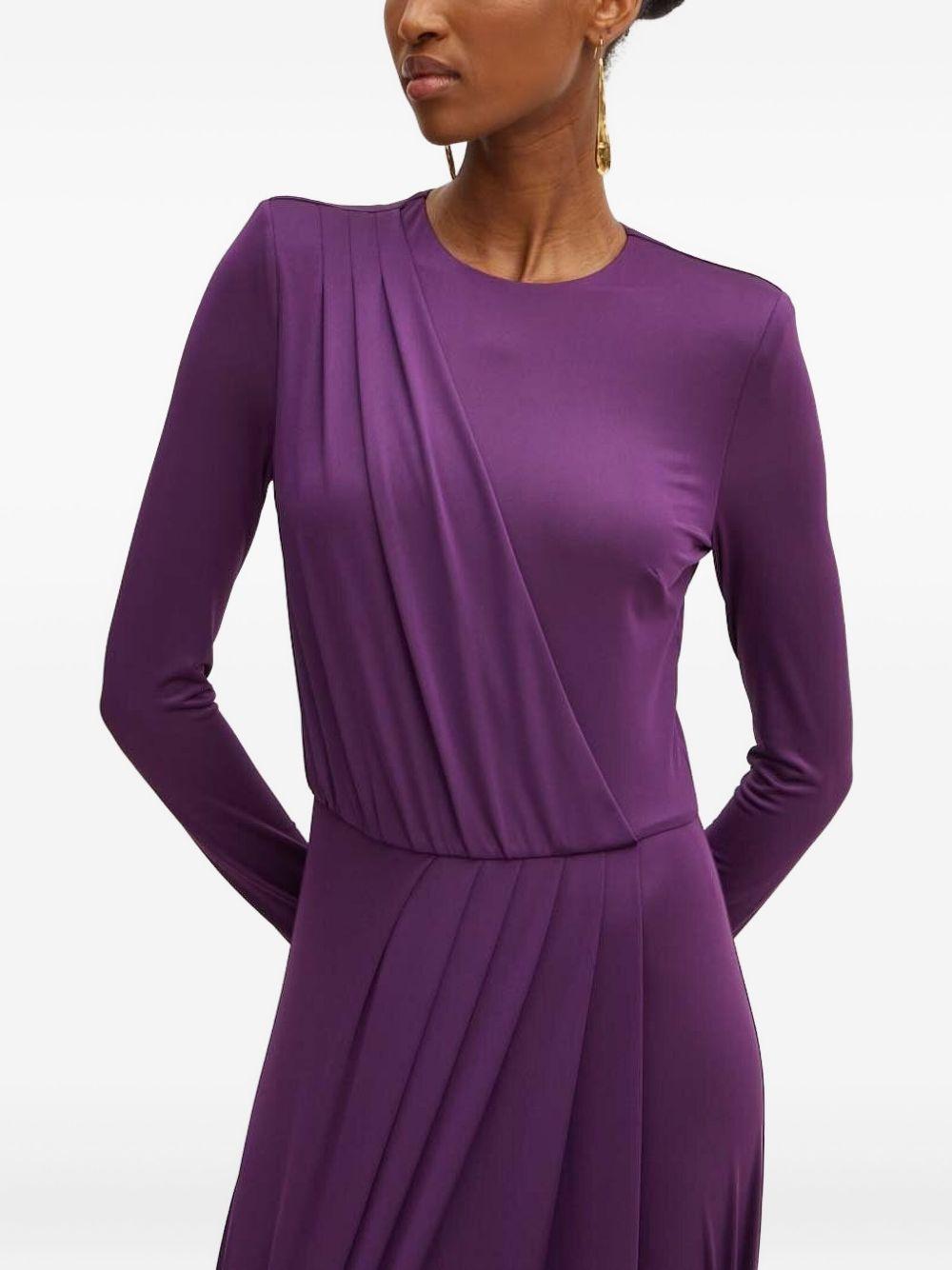 draped long-sleeve dress Product Image
