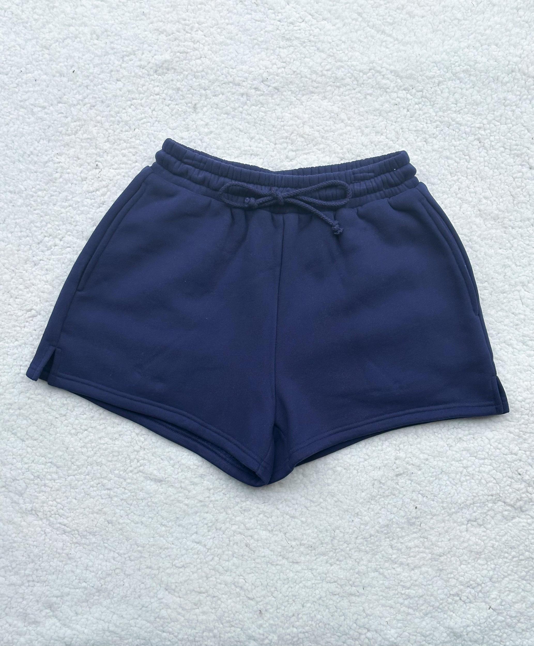 Navy Blue Basic Blank Shorts Product Image