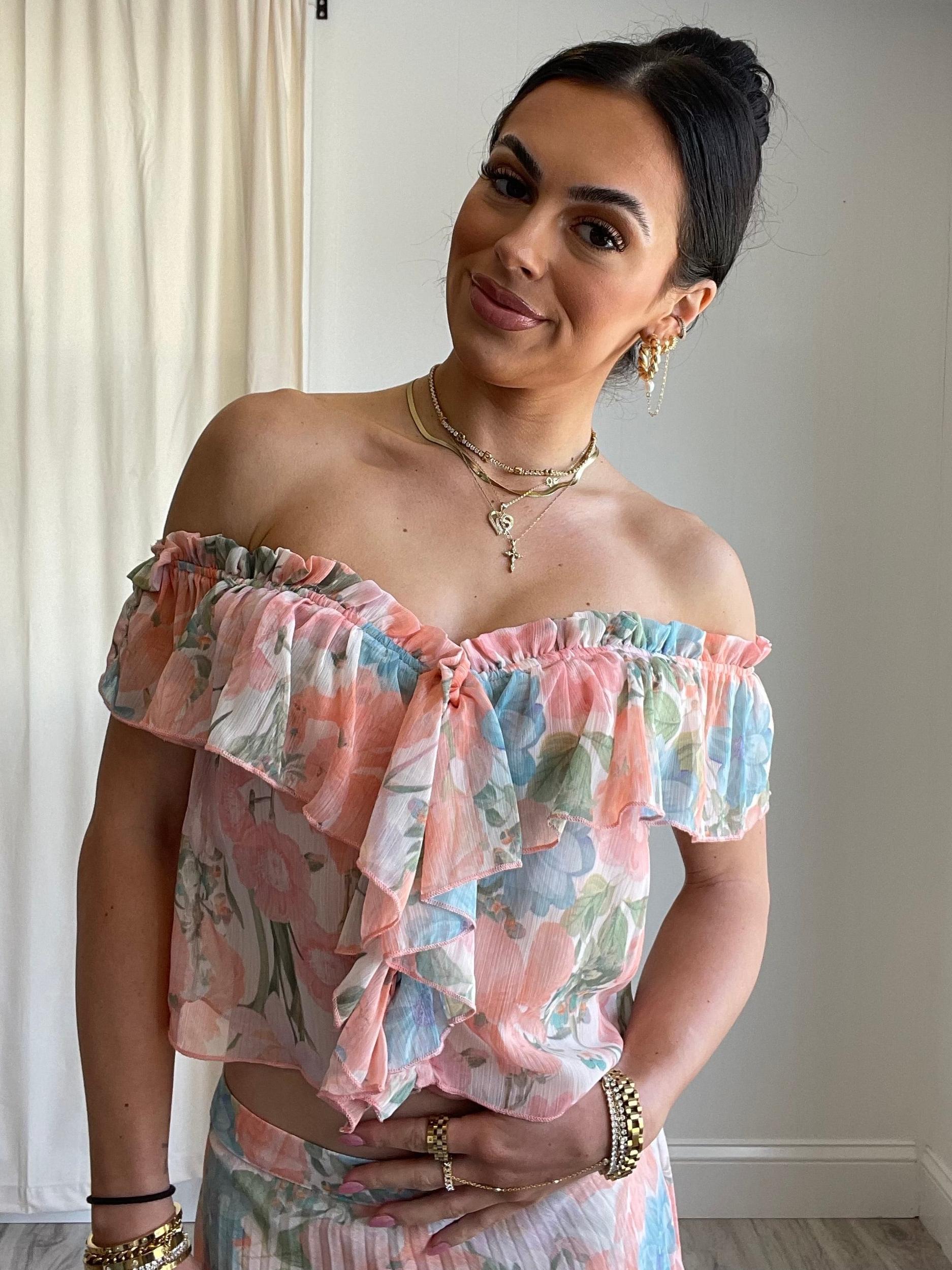 FINAL SALE Kiera Floral Off the Shoulder Top Product Image
