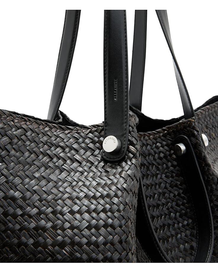 Mini Black And White Straw Tote Product Image