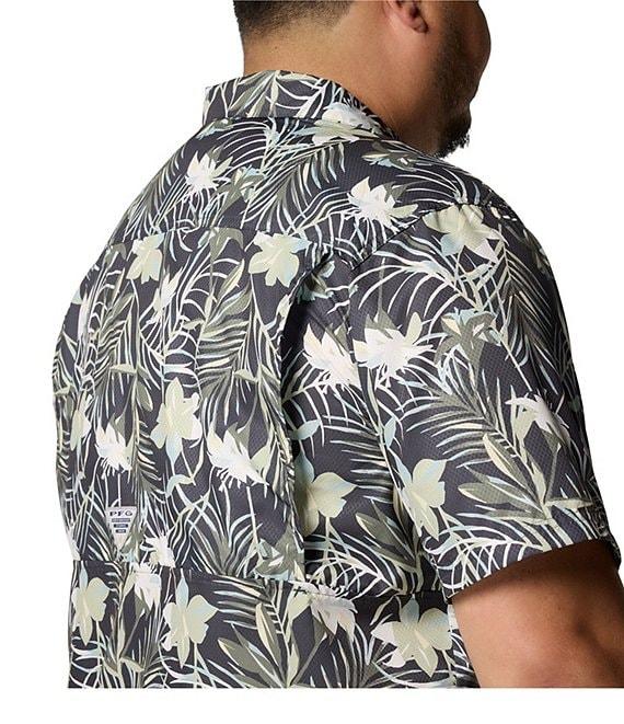 Columbia PFG Big & Tall Super Slack Tide Field Print Short Sleeve Woven Shirt Product Image