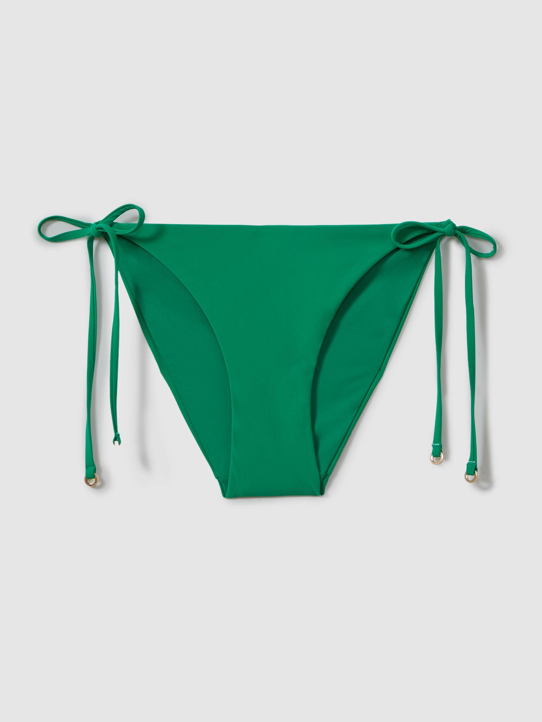 Side Tie Bikini Bottoms in Green Product Image