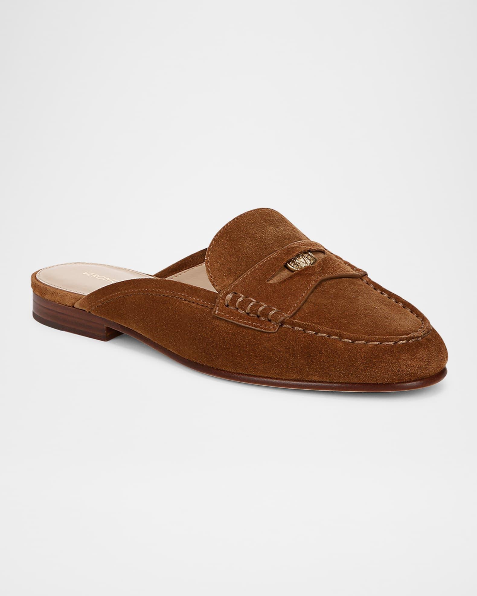 Suede Penny Loafer Mules Product Image