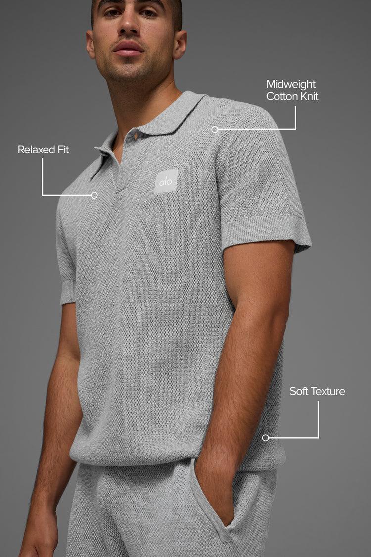Sports Club Sweater Knit Polo - Athletic Heather Grey Product Image