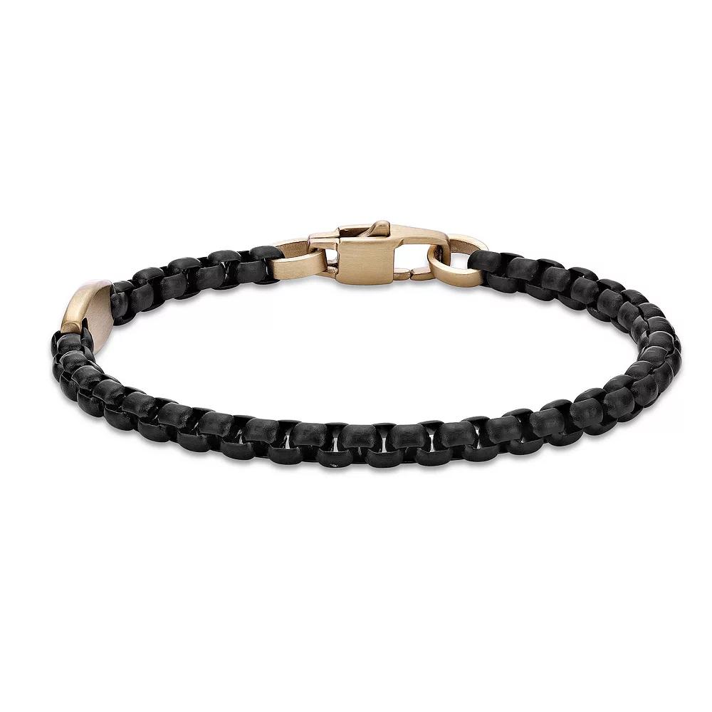 Men's LYNX Stainless Steel Two Tone Round Box Chain Bracelet, Size: 8.5" Product Image