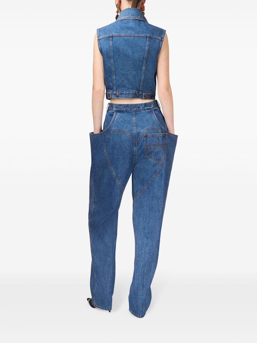 gemstone-embellished denim gilet Product Image