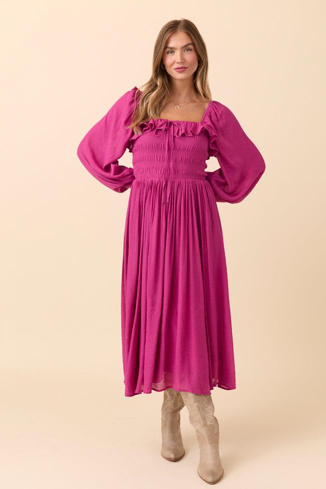 Summer Berry Smocked Maxi Dress SALE Product Image