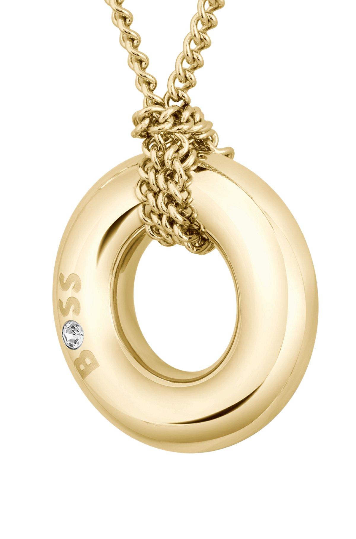 Gold-tone necklace with logo hoop Product Image