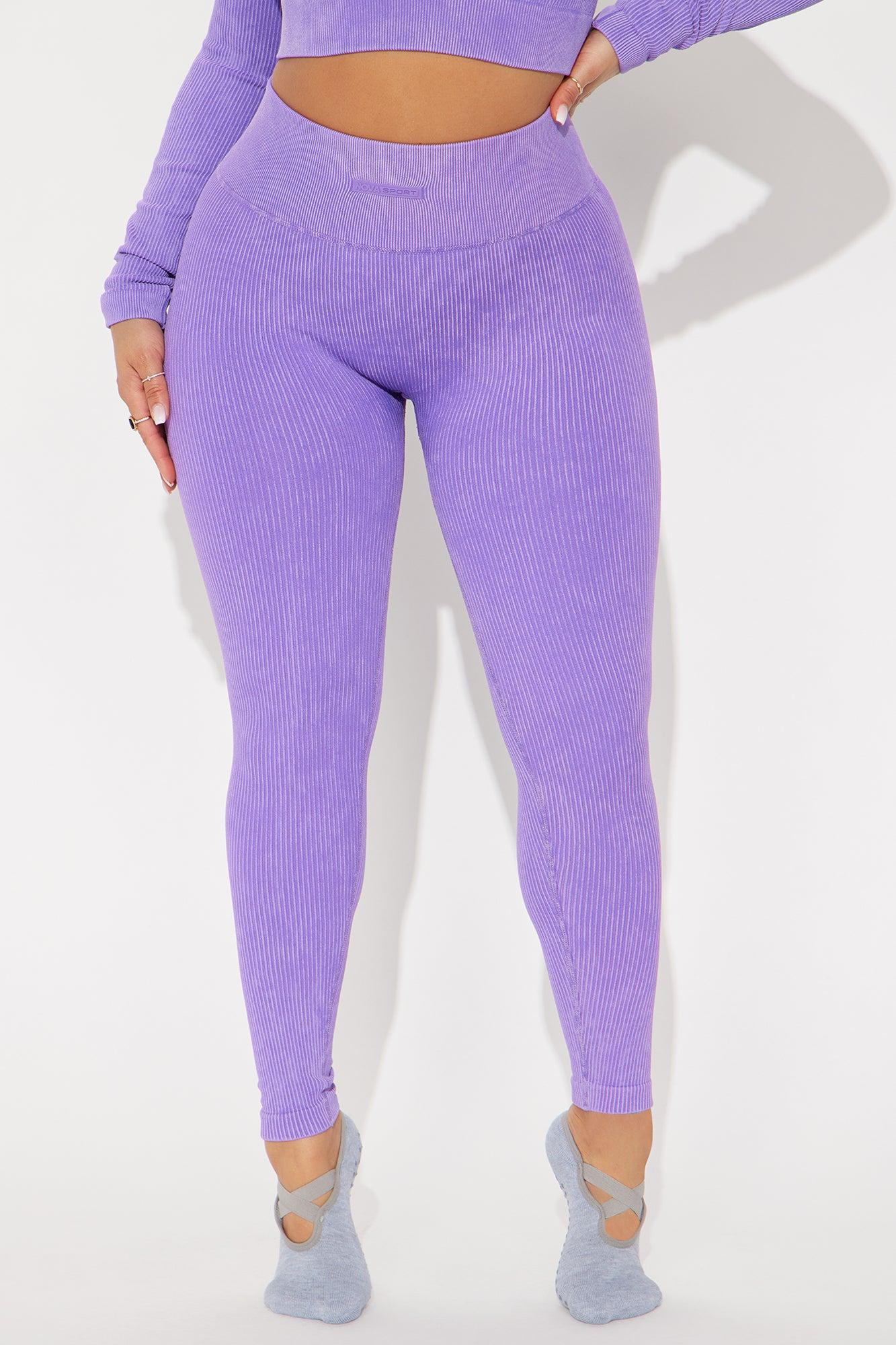 Fighter Ribbed Active Legging Washed Effortless Seamless - Lavender Product Image