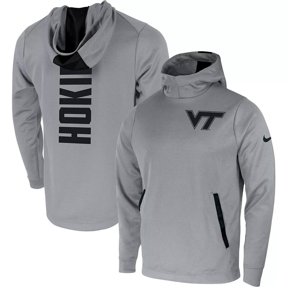 Men's Nike Gray Virginia Tech Hokies 2-Hit Performance Pullover Hoodie, Size: Medium, Grey Product Image