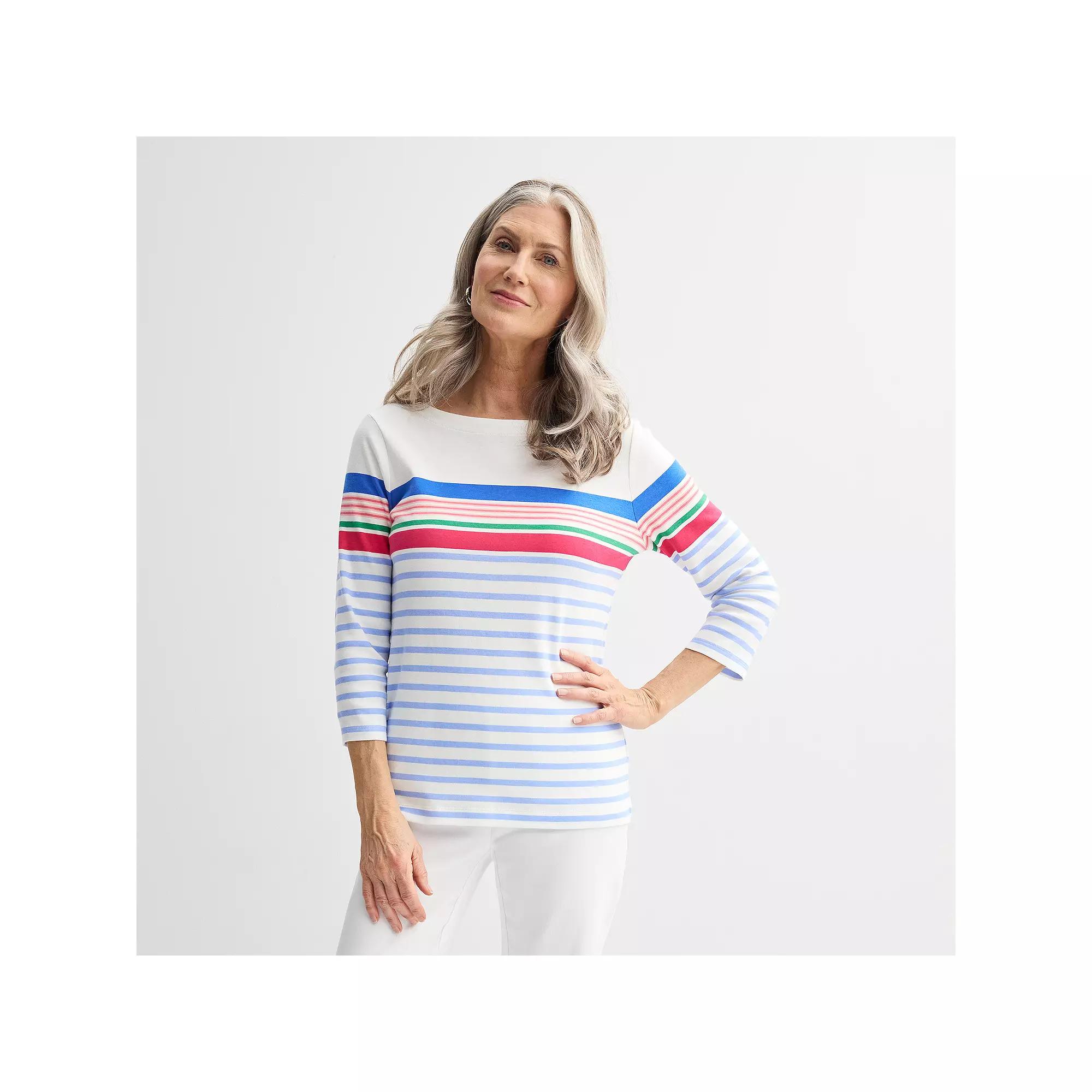 Petite Croft & Barrow® Boatneck Top, Women's,  Product Image