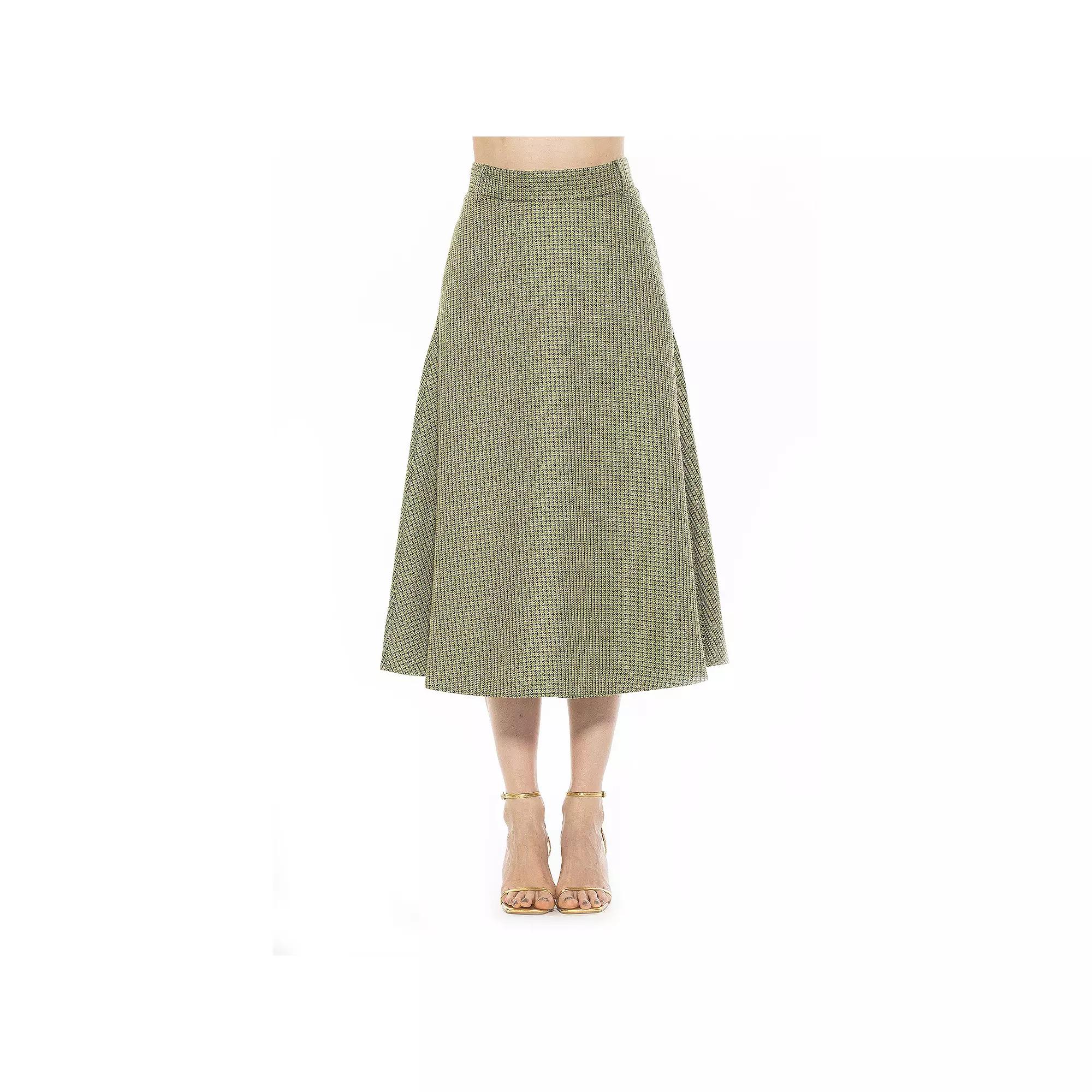 Women's ALEXIA ADMOR Leonie Tweed Full Maxi Skirt, Size: 14, Green Tweed Product Image