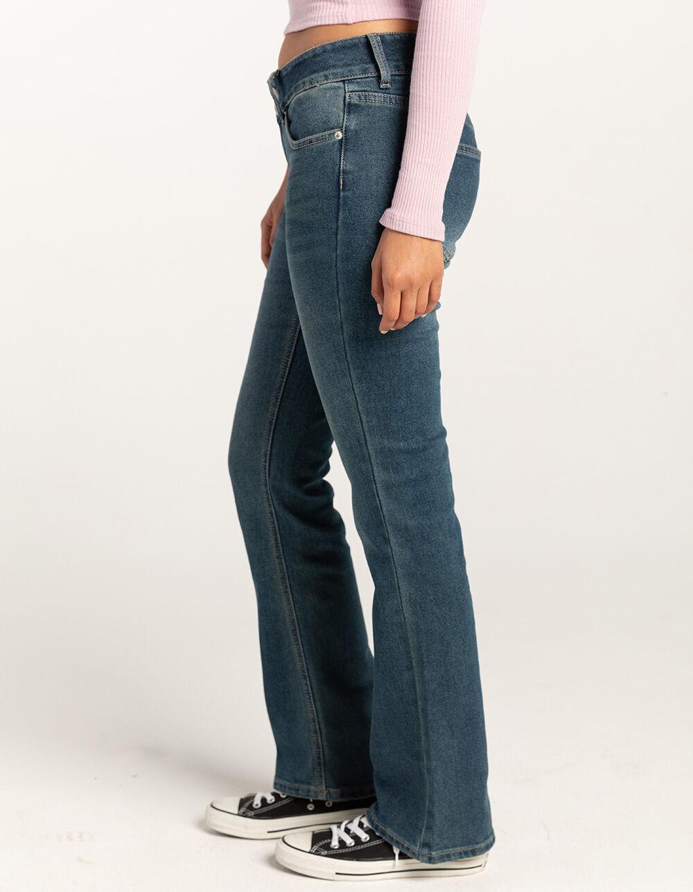 RSQ Womens Low Rise Double Button Bootcut Jeans - Dark Wash Product Image